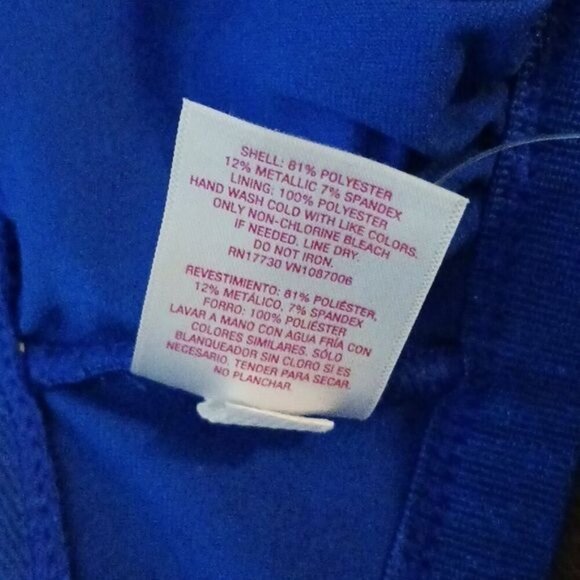 Xhilaration Bikini Top Blue Plunging Neckline Adjustable Straps Womens Size M - Picture 7 of 7